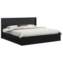vidaXL Sengramme med oppbevaring og hodegavl Svart 180 x 200 cm