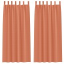  Gardiner med gardiner 2 pcs Terrakotta Polyester