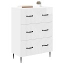 vidaXL Skuffeskap Høgglans hvit 66 x 34,5 x 89,5 cm Konstruert tre