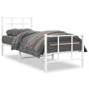 vidaXL Sengeramme i metall med hode- og fotgavl hvit 80x200 cm 8721012304185