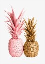 Gold and Pink Pineapple Duo Plakat Plakat / 21x30cm