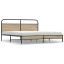  Sengeramme i metall uten madrass røkt eik 183x213 cm 8721158549433