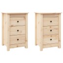 vidaXL Nattbord 2 stk 40x35x61,5 cm heltre furu