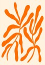 Orange Stylized Branches Poster Plakat / 50x70cm