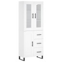  Highboard hvit 69,5x34x180 cm konstruert tre