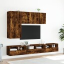 vidaXL Vegghengt TV-benk røkt eik 60x30x30 cm konstruert tre 8721012254466