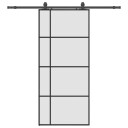 vidaXL Skyvedør med monteringssett svart 90x205 cm ESG-glass