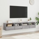 vidaXL Vegghengt TV-benk 2 stk grå sonoma 80x30x30 cm konstruert tre 8721012254633