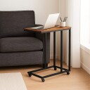 C formet sidebord med hjul – metall og MDF