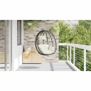  Hengende eggeformet stol Kremhvit 91,5 x 60 x 110 cm