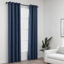 Vidaxl Lystette Gardiner Maljer Og Lin-Design 2 Stk Blå 140x245 Cm