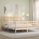 vidaXL Sengeramme med hodegavl 5FT King Size heltre