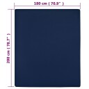 vidaXL Jerseylaken 2 stk marineblå 180x200 cm bomull
