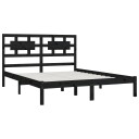 vidaXL Sengeramme svart heltre furu 200x200 cm