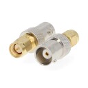 Nedis SMA Adapter Han BNC Hun Gull Belagt 50 Ohm Rett Kobber 2 Stk. Boks