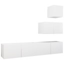 vidaXL TV-benksett 4 deler hvit sponplate