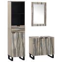  Baderomsinnredningssett med skuff 3 pcs Hvit 38 x 33 x 160 cm