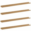  Vegghylle med hylle 4 pcs Brun 100 x 9 x 3 cm Konstruert tre