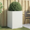 Plantekasse hvit 52x48x75 cm kaldvalset stål