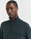 Gant Ekstra fin merinoullgenser med halv glidelås TARTAN GREEN L