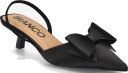Bianco Biakristin Kitten Heel Bow Slingback Satin   BLACK   41