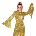 Thetru B.v. Disco Jumpsuit Gul Fargeskimrende Kostyme X-Small 3591-1000-00XS