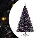  Kunstig Forhåndsopplyst Juletre med 300 LED Svart 180 cm PVC