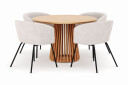 Bark Peyra Spisebord 120 cm Rundt med 4 Berit Stoler   Natur
