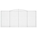 vidaXL Gabionkurv buet 400x50x180/200 cm galvanisert jern