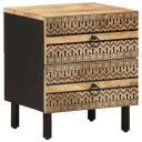  Nattbord svart 40x33,5x46 cm grovt heltre mangotre 8721158496256