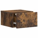  Vegghengt Nattbord Røkt Eik 49 x 34,5 x 20 cm Konstruert tre
