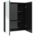 vidaXL Speilskap til bad 60x15x75 cm MDF skinnende svart