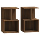 vidaXL Nattbord 2 stk brun eik 35x35x55 cm konstruert tre