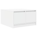  Salongbord med skuffer hvit 70,5x70x40 cm