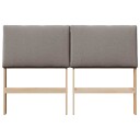  Polstret sengegavl Gråbrun 150 cm Massiv furu