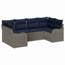 vidaXL Sofa sett 6 stk. Grå [Syntetisk]: Poly Rattan