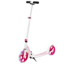 Scooter sparkesykkel sammenleggbar sparkesykkel høydejusterbar 100 kg lastekapasitet sparkesykkel med 2 LED hjul rosa