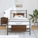 Sengeramme uten madrass brun eik 90x190 cm konstruert tre