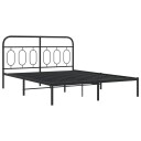  Sengeramme i metall med sengegavl svart 140x200 cm 8721102645884