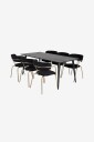 Venture Home   Spisegruppe Dipp med 6 spisestoler Arrow   Svart