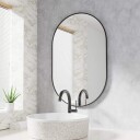Ovalt speil – 100x50 cm svart ramme