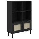  Bokhylle SENJA svart 90x35x130 cm heltre furu 8721012134799