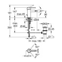 Grohe Essence bidétbatteri Med bunnventil, Hard Graphite