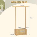 Bambus klesstativ med rottingkurv og hjul – naturlig