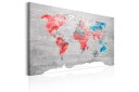 Tavle World Map: Red Roam 60X40 Artgeist sp. z o. o.