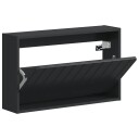 vidaXL Vegghengt skoskap ZWOLLE 71 x 17 x 43 cm Konstruert tre Svart