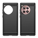 OnePlus 12R/Ace 3 Børstet TPU Deksel Karbonfiber Svart