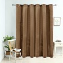 Vidaxl Lystett Gardin Med Metallringer Fløyel Beige 290x245 Cm