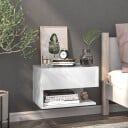 vidaXL Vegghengte nattbord 2 stk hvit