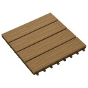 Terrassebord 11 stk dyppreget WPC 30x30 cm 1 kvm teak